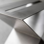 Contemporary stainless steel side table by Lena Coupez, Belgium, 2024