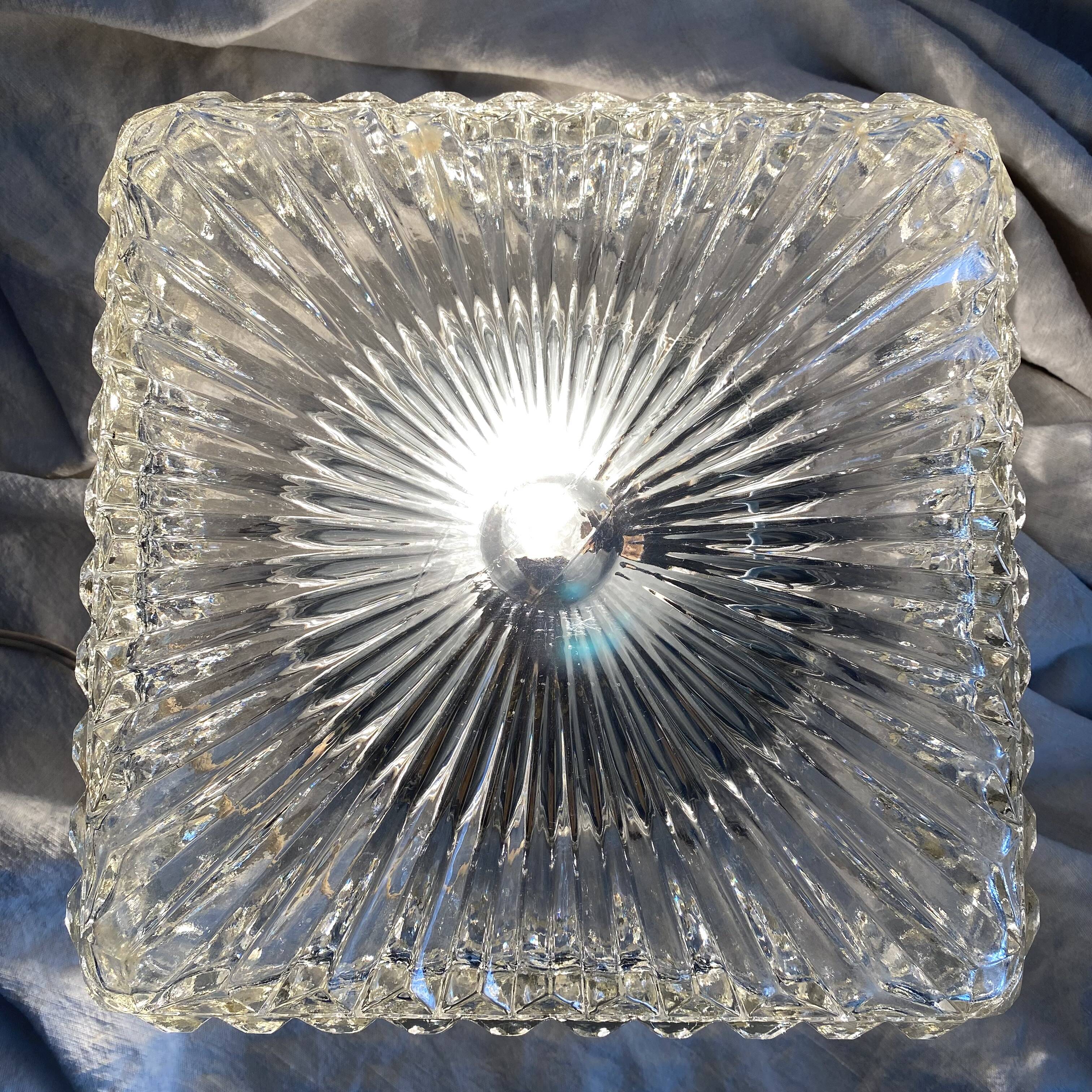Vintage square glass ceiling light