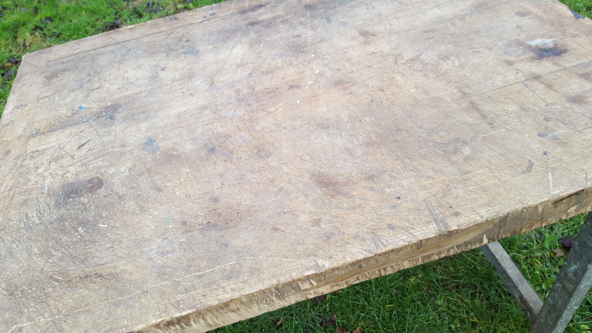 Work table, workshop, log