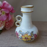 Petit vase en céramique ker vitrex motif floral vintage