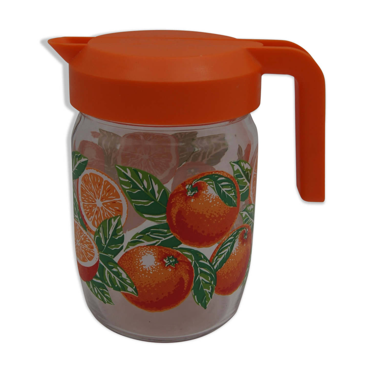 Vintage oranges glass decanter