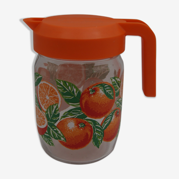 Vintage oranges glass decanter