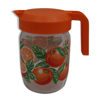 Carafe en verre oranges vintage