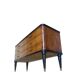 Commode en acajou plaqué avec plateau en verre vert, années 1950