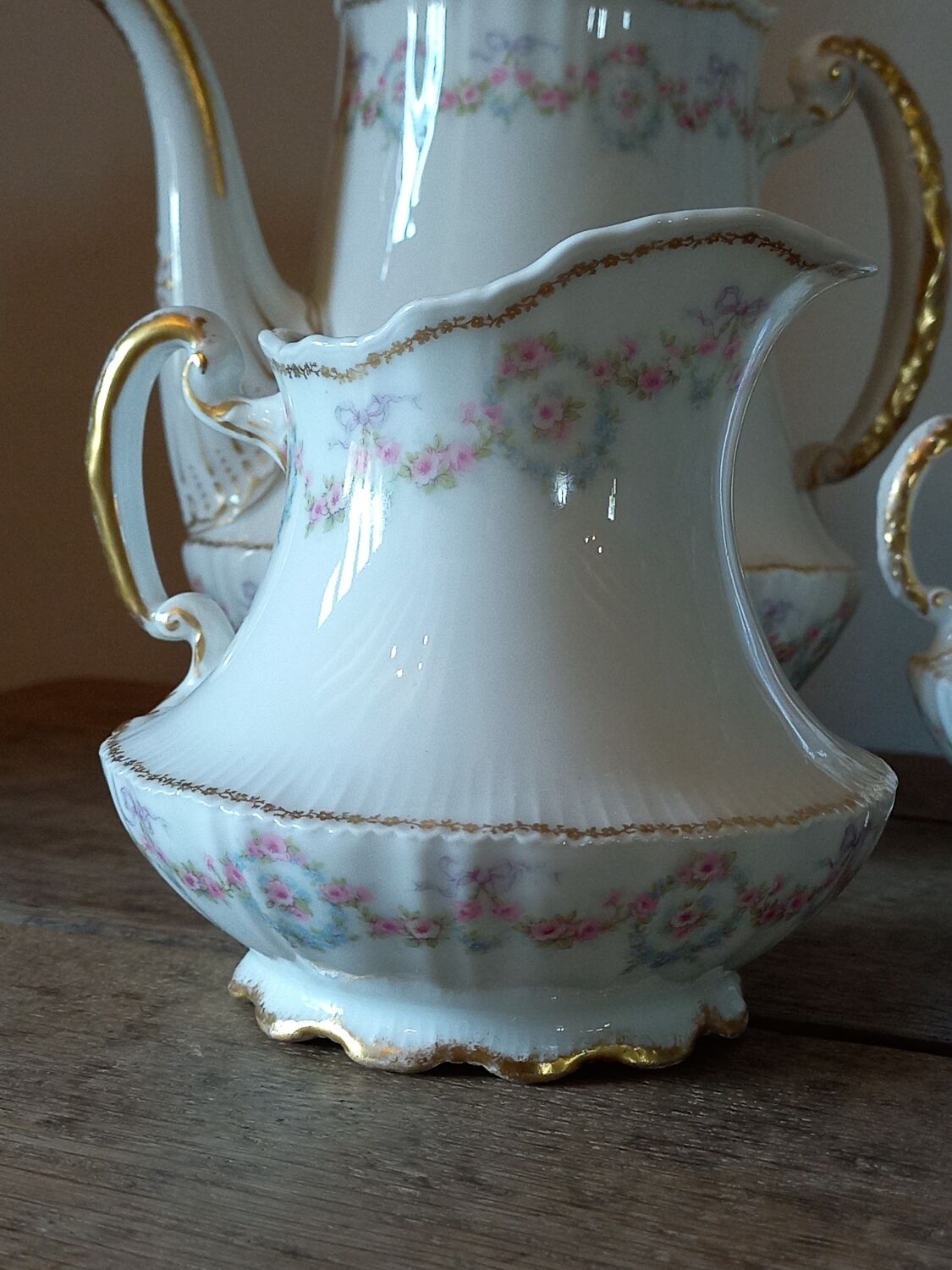 Tea service coffee porcelain Limoges Émile Bourgeois old 19th 20th