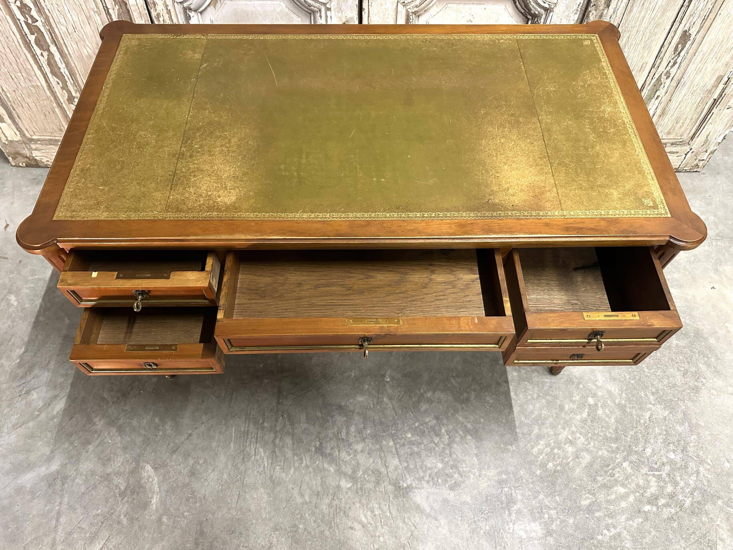 Louis XVI style flat desk in cherry wood from around 1960.