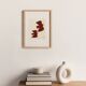 Birds illustration - dark terracotta - signed eawy