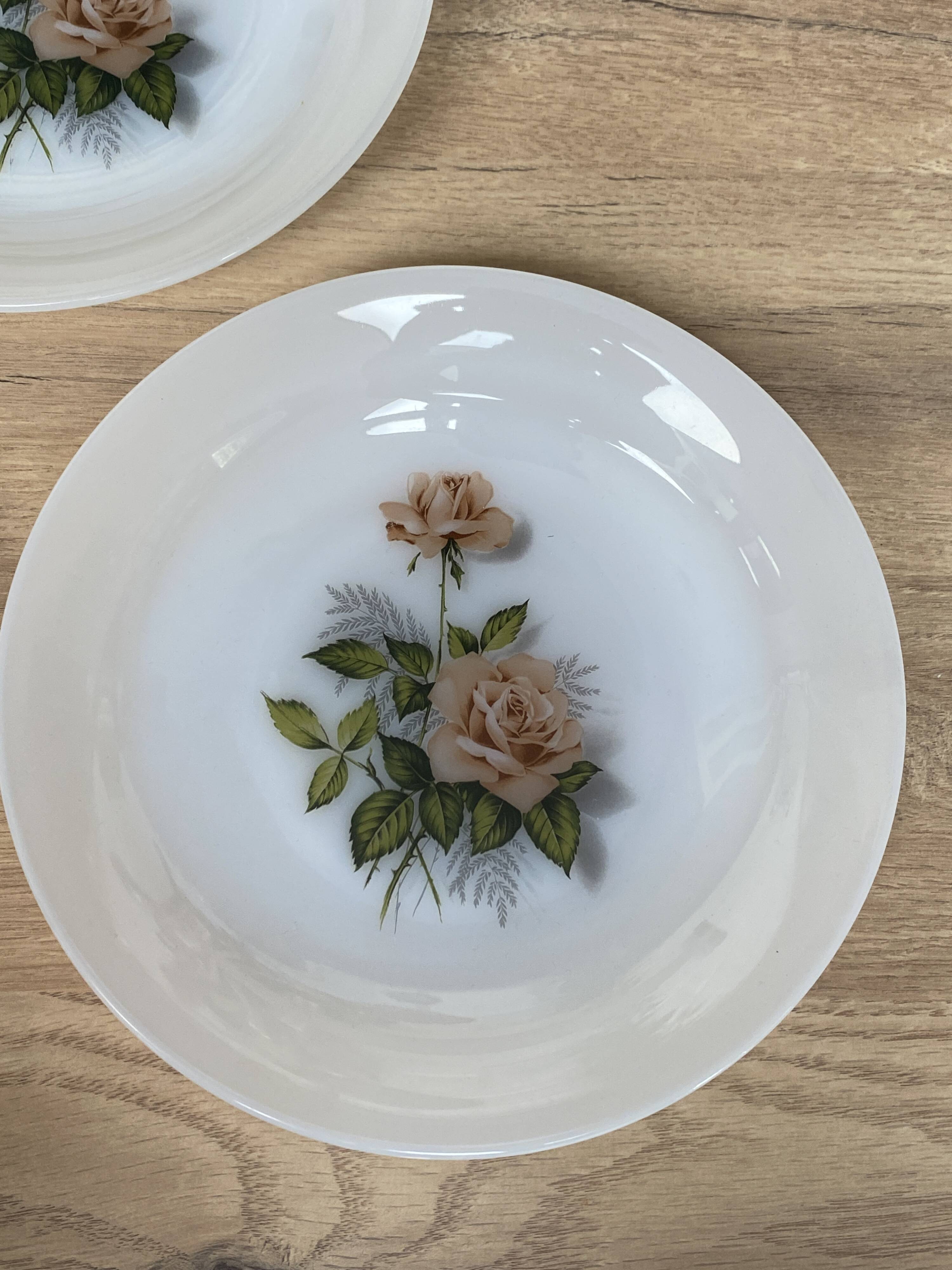 Set de 6 assiettes creuses Arcopal Rose de France