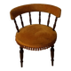 Chaise de chambre en velours ocre et pompons