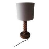 Antique carved wooden lamp