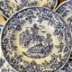 Set of 7 blue Lunéville & KG plates