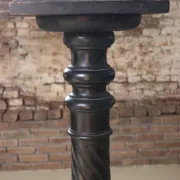 Ebonised wooden column with turned spiral shaft – Napoleon III, 19th c.