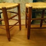 Pair of beech straw stools
