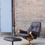 Relaxation armchair & Ottoman Scandinavian design Sweden 1960s