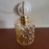 Brass wall lamp and molded glass