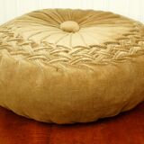 Vintage velvet round cushion 1970