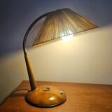 Rare table lamp Temde, teak and sisal, Switzerland, 1960s