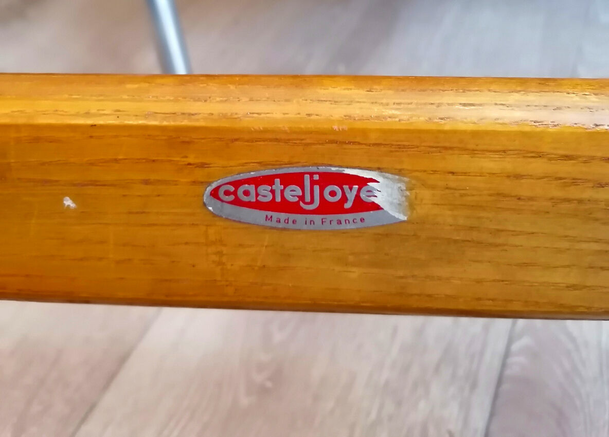 Pair of folding armchairs Casteljoyeux, 1960