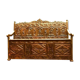 19th century carved ash-style chest bench