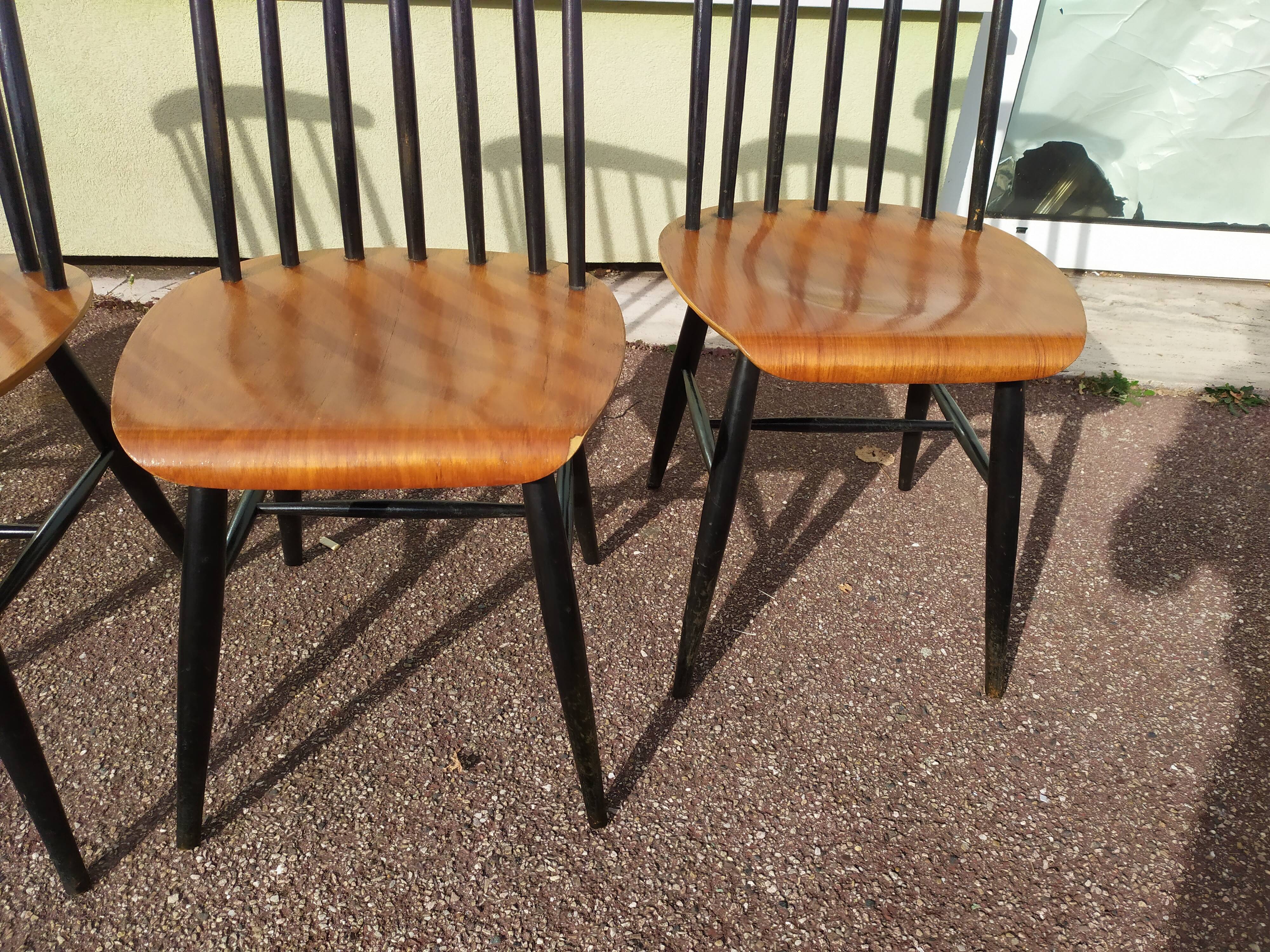 Set of 4 Scandinavian Chairs Fanett by Ilmari Tapiovaara, 60s