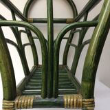 Vintage rattan magazine rack