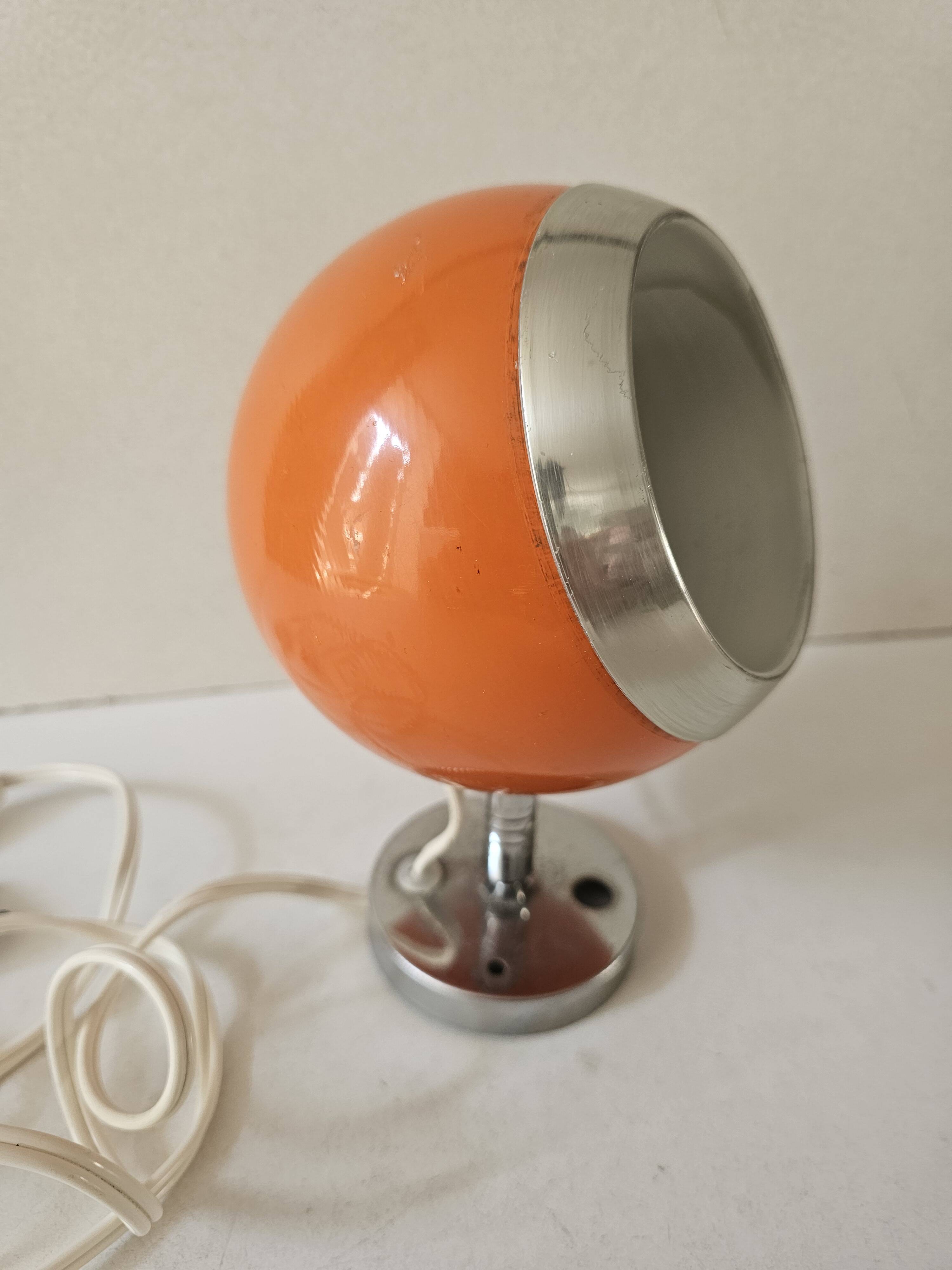 Orange Ball Lamp - Space Age - 1970s
