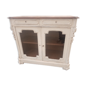 Old buffet 2 doors windows patina Shabby chic