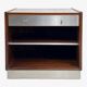 Vintage bedside table in rosewood and brushed aluminum