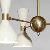 Brass Chandelier Sputnik Light - Vintage Italian Chandelier with 3 Arms