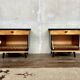 Paire de table de chevets vintage bicolores – pieds compas