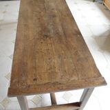 Table de ferme rustique en chêne. 2m35