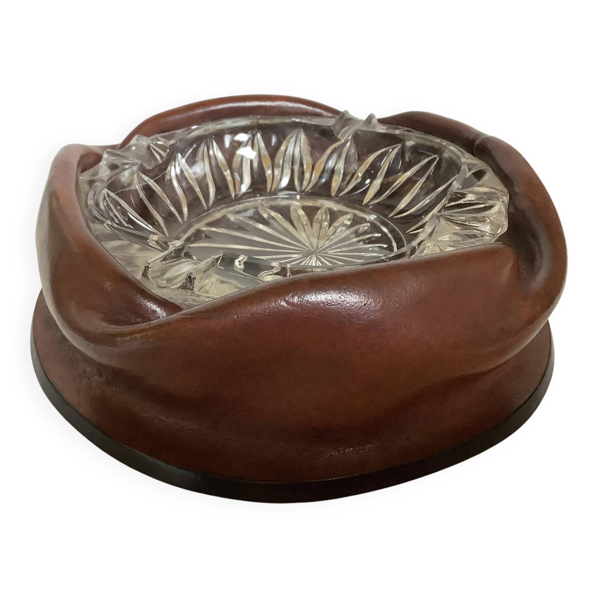 Leather ashtray and pocket tray Made in Italy