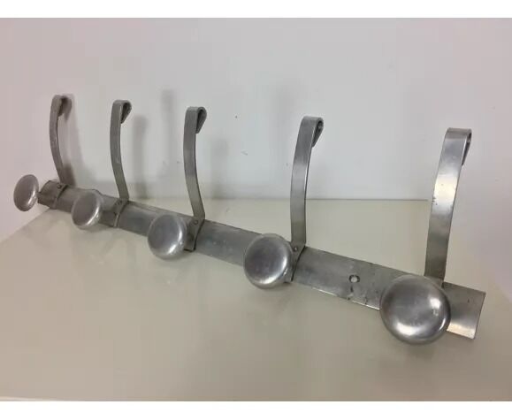 Industrial wall coat rack 5 aluminum hooks