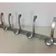 Industrial wall coat rack 5 aluminum hooks