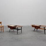 2 Coffee Tables '210', teak wood and ceramic,by Alfred Hendrickx, Belform