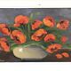 Peinture florale à l’huile encadrée
