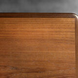 Vintage classic mid-century scandinavian danish modern rosewood coffee table with pull-out black top
