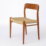 1 des 12 chaises Niels Otto Møller modèle 75 en teck – années 1950