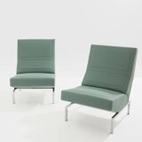 Pierre Paulin pair of CM236 satin chrome armchairs from 1960.