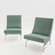 Pierre Paulin pair of CM236 satin chrome armchairs from 1960.