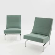 Pierre Paulin pair of CM236 satin chrome armchairs from 1960.