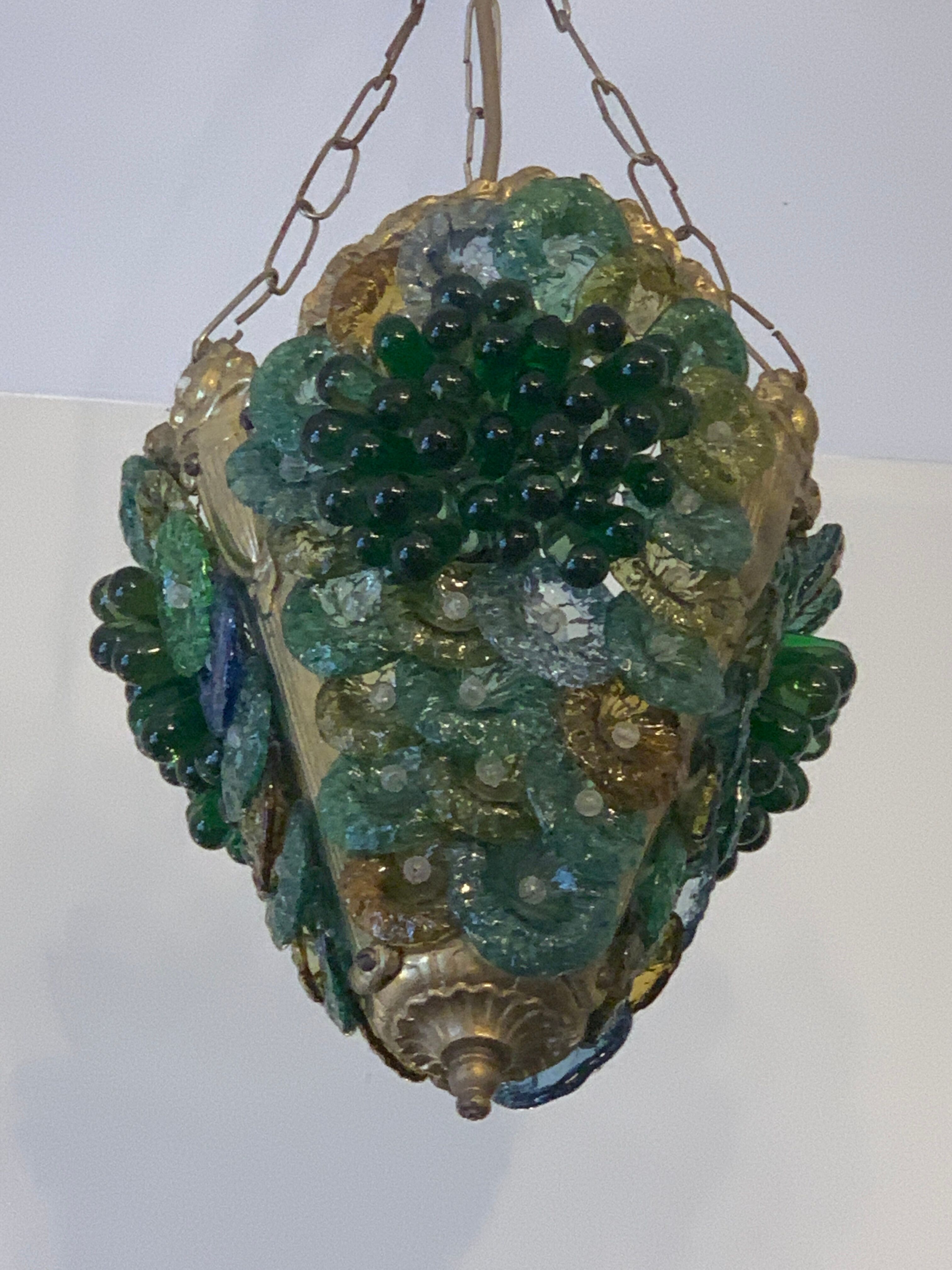 Chandelier in Italian glass paste Murano art deco