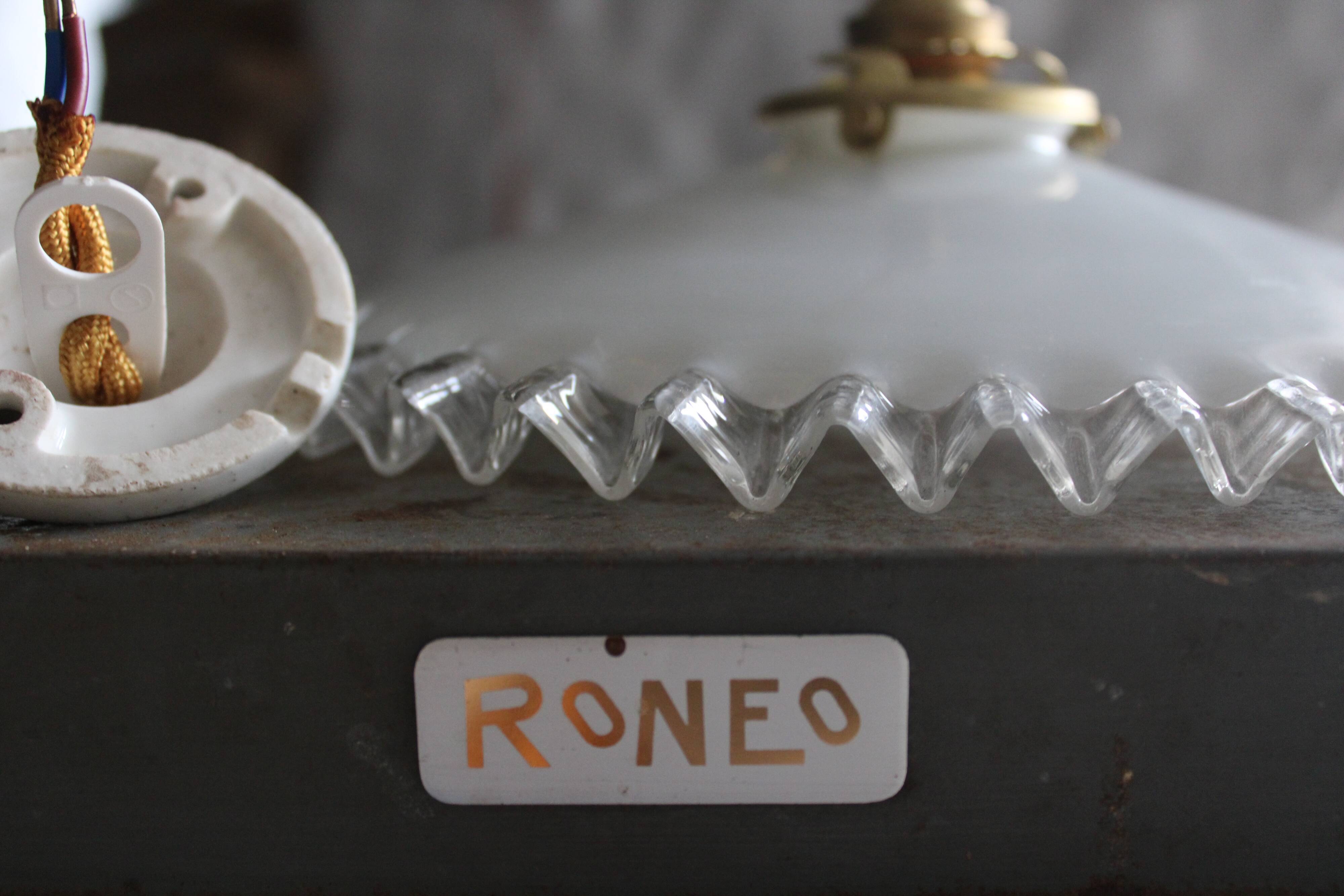 Dented opaline hanging lamp