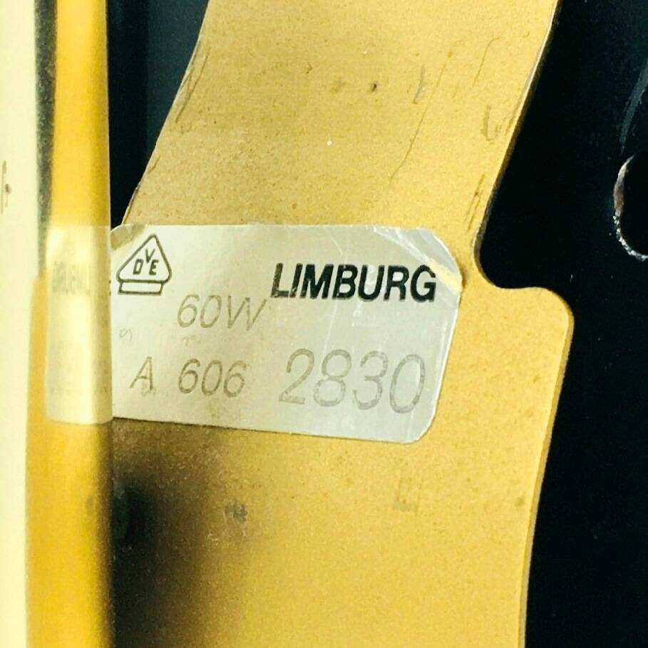 Pair of Mid-Century Glass & Brass Wall Lamps from Limburg, Germany, 1960s