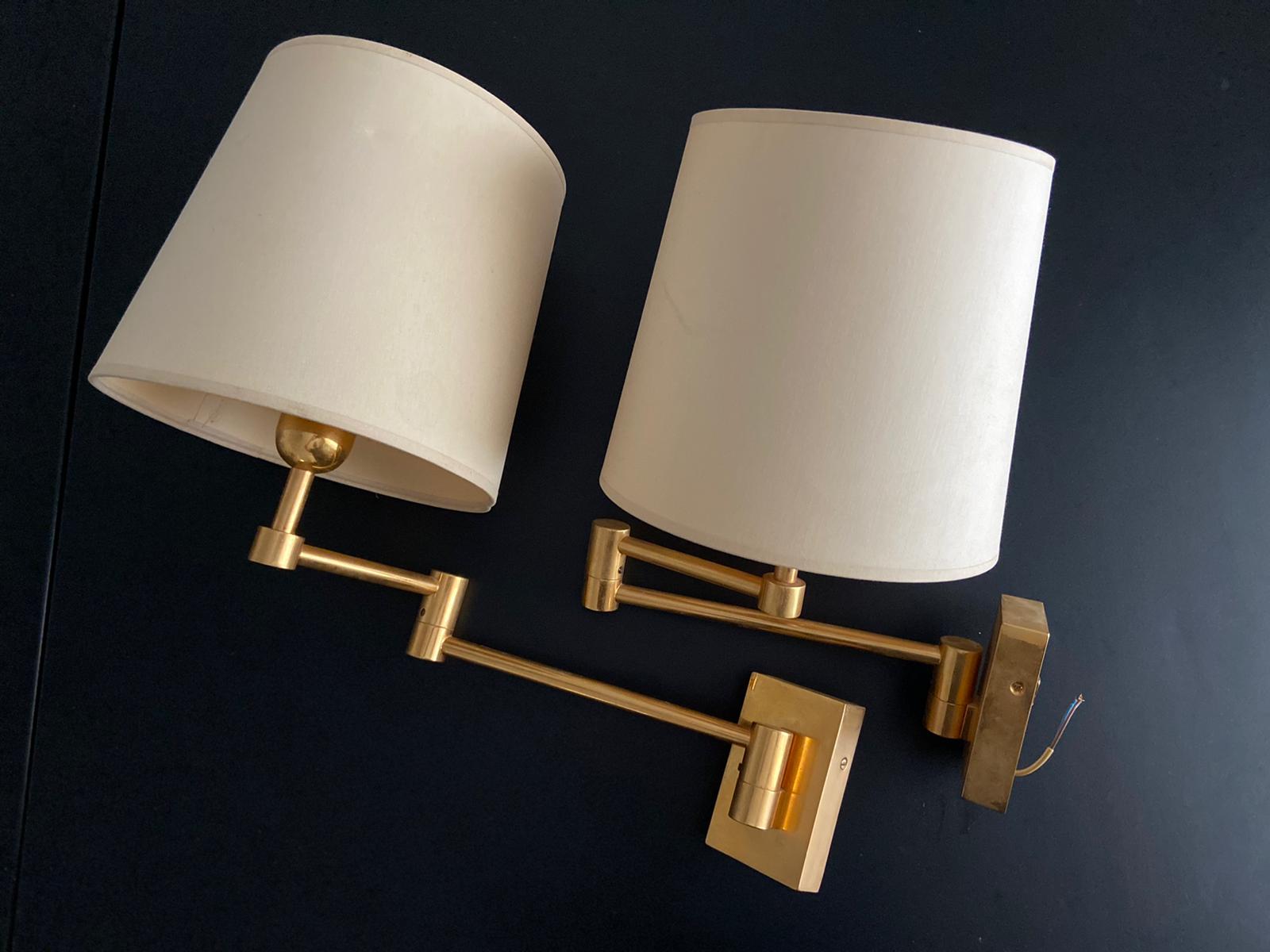 Pair of brass sconces