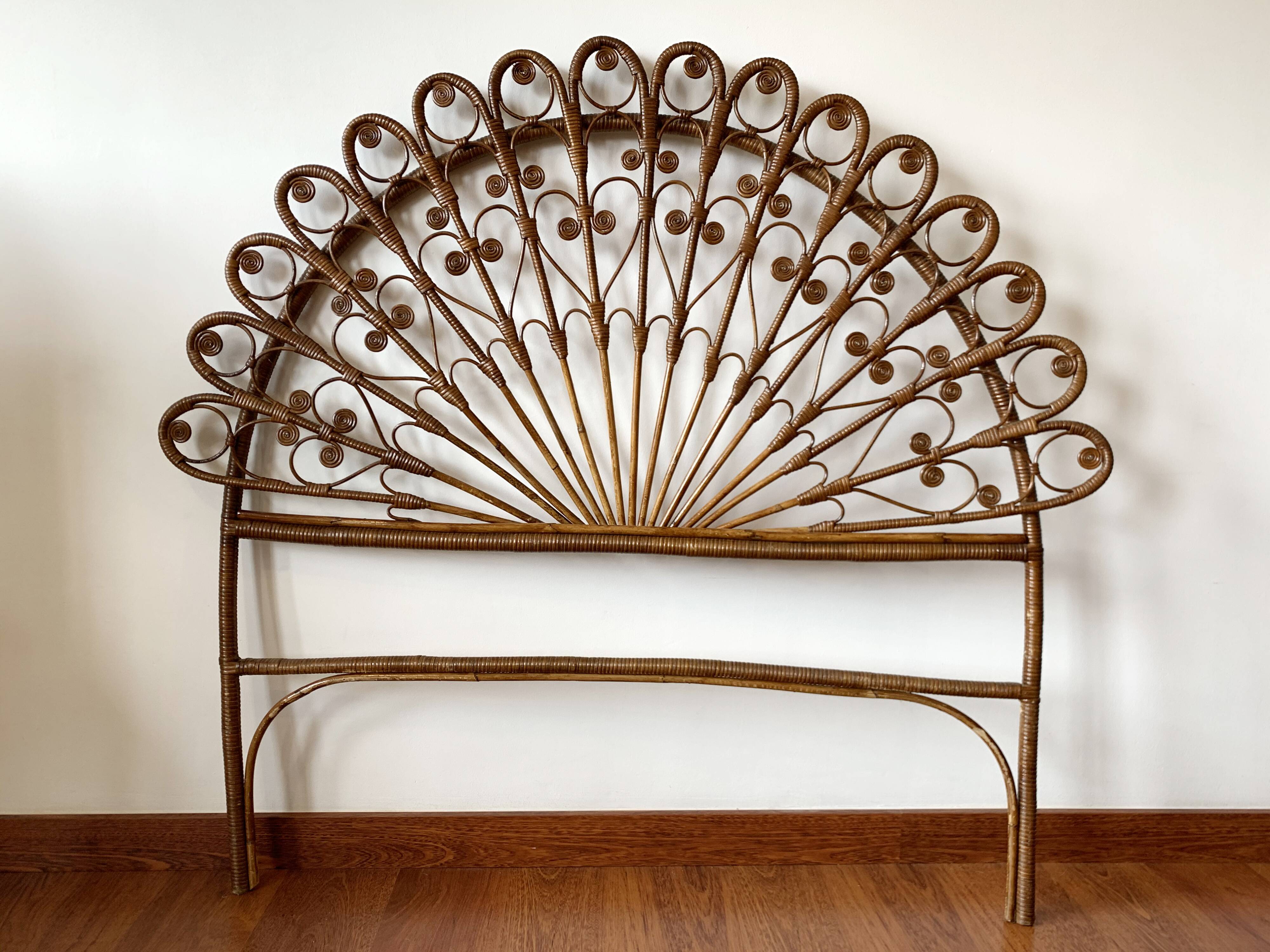 Rattan peacock bedhead