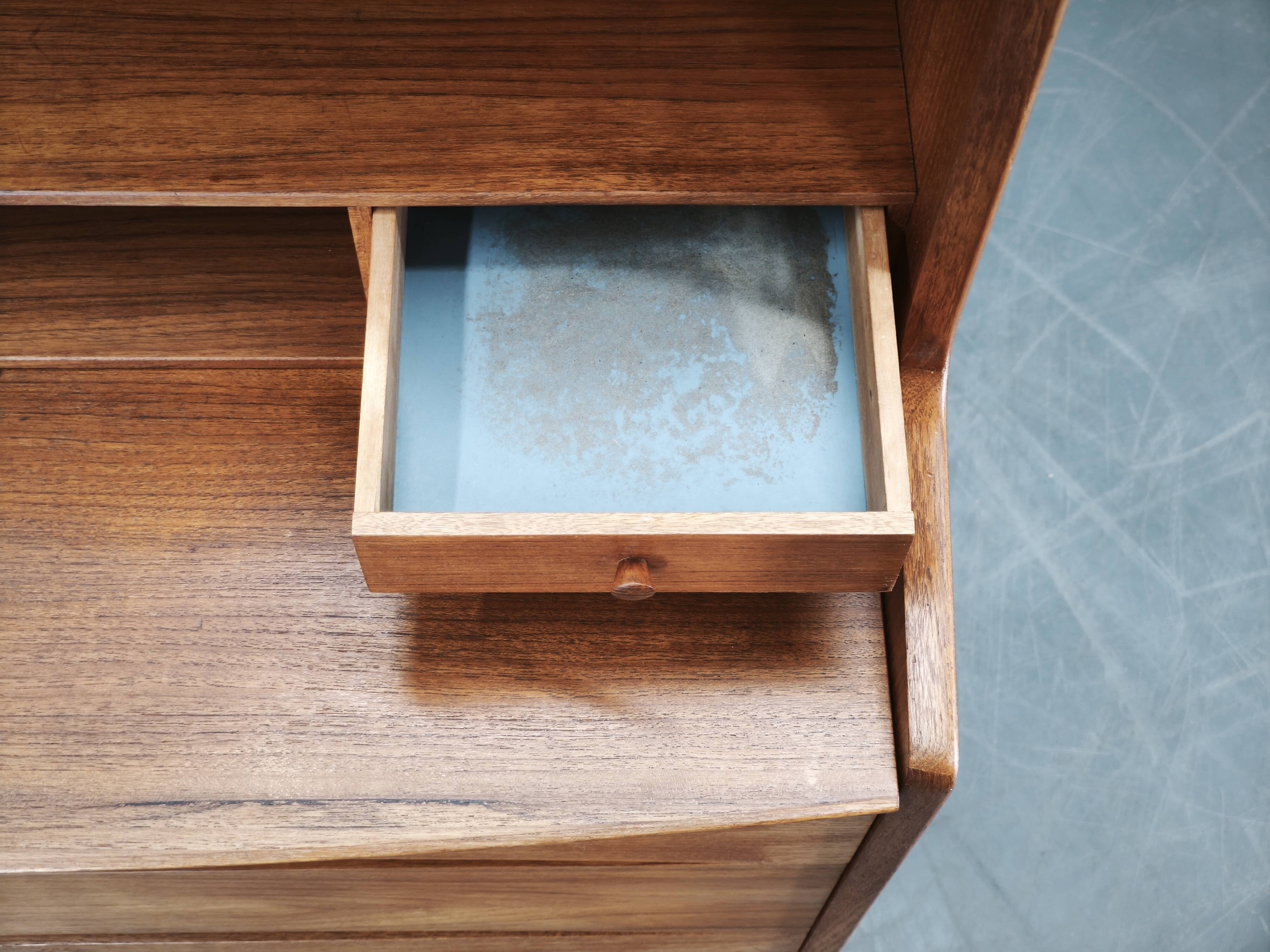 Danish Modern Teak Secretary Writing Desk with Drawers, 1960s