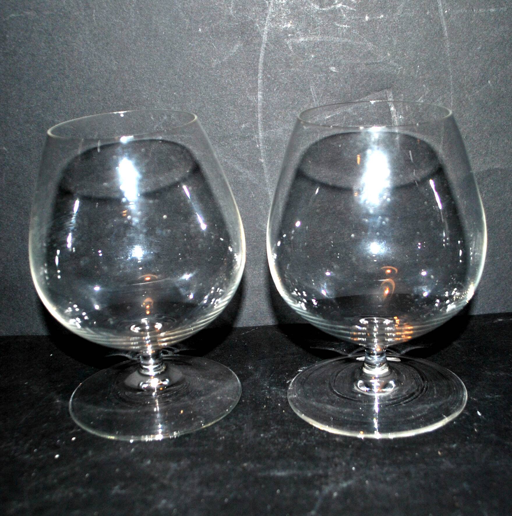 Set of 2 crystal cognac glasses - tasting balloon glasses H12 cm