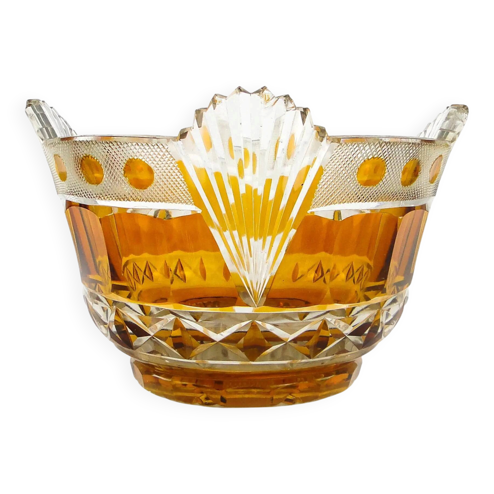 Mid-century modern fruit bowl, crystal, Poland, 1970s