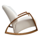 Large white boucle fabric rocking chair